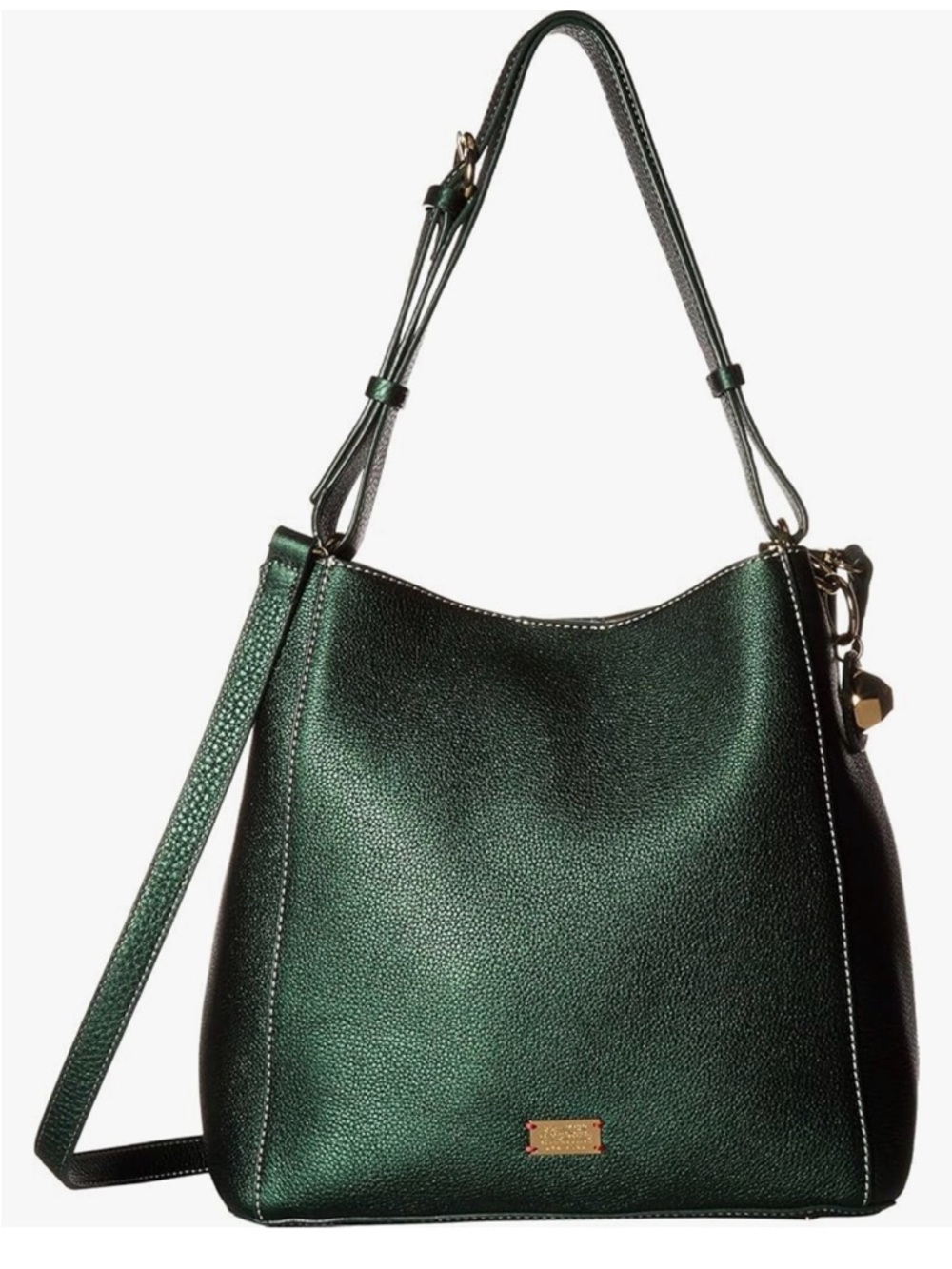 Frances Valentine June Metallic Green Leather Hobo Shoulder/ crossbody bag